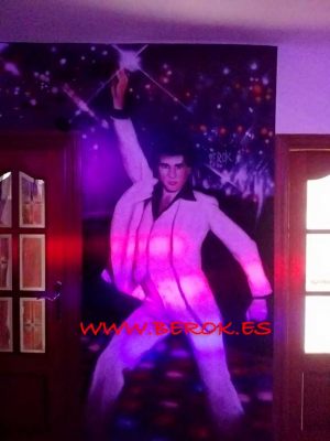 Pintura Mural John Travolta Fiebre Del Sabado Noche 300x100000